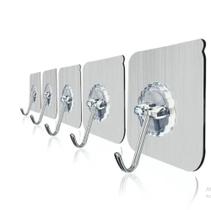 Par de Suportes Com Gancho Em Aço Inox Para Pendurar Objetos