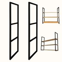 Par De Suportes Estilo Industrial Triplo P Prateleiras 30cm Par De Suportes Estilo Industrial Triplo P Prateleiras 30cm
