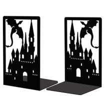 Par de suportes para livros Peacoblue Metal Dragon Castle de 4,7x3,5x7 em 1 kg