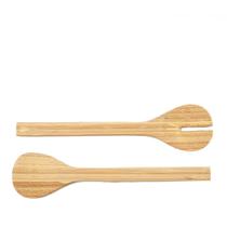 Par de talheres para salada 30 cm bambu natural