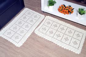 Par de Tapetes em Crochê Retangular - Modelo Aranha