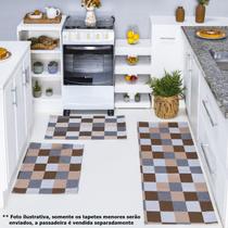 Par de Tapetes Jacquard Antiderrapante Cozinha Banheiro Quarto Sala Estampa Geométrica