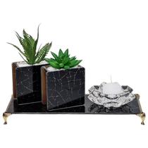 Par De Vasinhos Suculenta Bandeja Castiçal Porta Vela Vidro Par De Vasinhos Suculenta Bandeja Castiçal Porta Vela Vidro