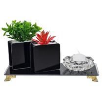 Par De Vasinhos Suculenta Bandeja Castiçal Porta Vela Vidro Par De Vasinhos Suculenta Bandeja Castiçal Porta Vela Vidro