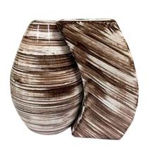 Par de Vasos Turim em Cerâmica de Sala Decor - Marrom Mesclado - Retrofenna Decor