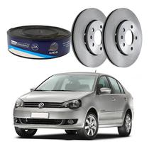 Par Disco De Freio Dianteiro Polo Sedan 1.6 2013 A 2015