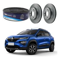 Par Disco De Freio Dianteiro Ventilado Kwid 1.0 2022 A 2023