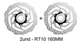 Par disco de freio / rotor shimano sm-rt10 160mm para center lock com porca