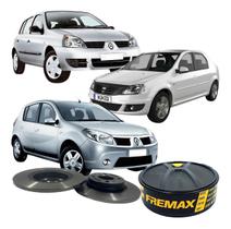 Par Disco Freio Dianteiro Solido Renault Clio Logan Sandero