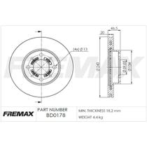 Par Disco Freio Dianteiro Uno 1984 a 2016 Fremax BD0178 Par Disco Freio Dianteiro Uno 1984 a 2016 Fremax BD0178