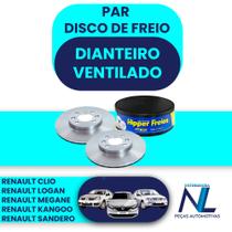 Par disco freio dianteiro ventilado Renault Megane motor 1.6v 1995 a 1999