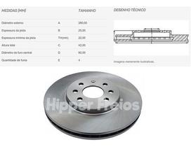 Par disco freio gm meriva 1.8 16v aro 15 dian ventila