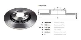 Par disco freio peugeot 206 1.0 16v dian solido