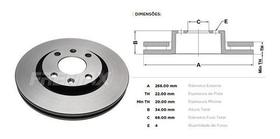 Par disco freio peugeot 206/207/307 dian ventila Par disco freio peugeot 206/207/307 dian ventila
