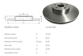 Par disco freio toyota corolla 2014/.. dian ventila