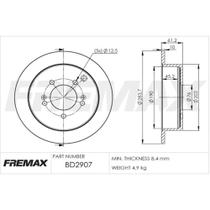 Par Disco Freio Traseiro Santa Fé 2006 a 2010 Fremax BD2907