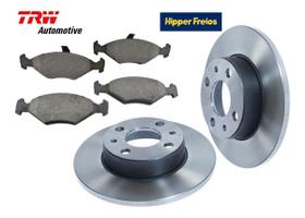 Par discos solido e pastilhas freio uno premio elba até 2009