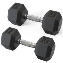 Par Dumbbell Sextavado Emborrachado - 12,5KG