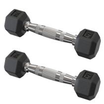Par Dumbbell Sextavado Emborrachado - 1kg