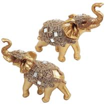 Par Elefantes decorativo Resina Indiano Sabedoria Sorte - Luthi comércio de Presentes
