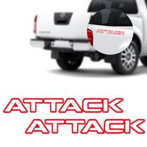 Par Emblema Adesivo Attack Tampa Vermelha