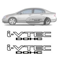 Par Emblema Adesivo Lateral New Civic I-vtec Dohc Tuning