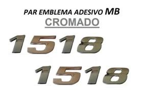 Par Emblema Caminhão Mb 1518 Adesivo Cromado Lateral (2pç) Par Emblema Caminhão Mb 1518 Adesivo Cromado Lateral (2pç)