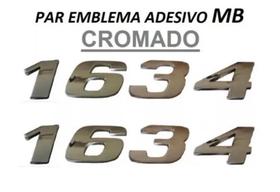 Par Emblema Caminhão Mb 1634 Adesivo Cromado Lateral (2pç)