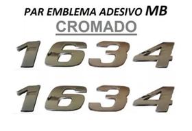 Par Emblema Caminhão Mb 1634 Adesivo Cromado Lateral (2pç) Par Emblema Caminhão Mb 1634 Adesivo Cromado Lateral (2pç)