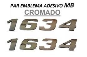 Par Emblema Caminhão Mb 1634 Adesivo Cromado Lateral (2pç) Par Emblema Caminhão Mb 1634 Adesivo Cromado Lateral (2pç)