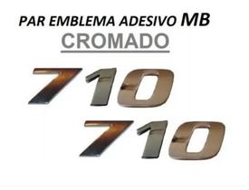 Par Emblema Caminhão Mb 710 Adesivo Cromado Lateral (2pç)