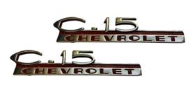 Par Emblema Chevrolet C15 Do Paralama Dianteiro Em Alumínio