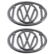 Par Emblema Grade Buzina Fusca Logo VW Metal Cromado Premium