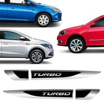 Par Emblema Lateral Resinado Aplique Adesivo Paralama Porta TURBO TODOS