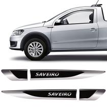 Par Emblema Lateral Saveiro 2013/2020 Aplique Resinado