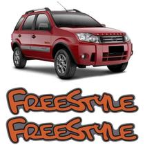 Par Emblemas Adesivo Freestyle Ford Ecosport Laranja