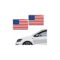 Par Emblemas Adesivos 3D Resinado Bandeira EUA BD47