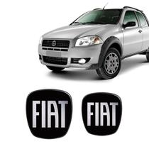 Par Emblemas Adesivos Fiat Strada Resinados Black Piano Par Emblemas Adesivos Fiat Strada Resinados Black Piano