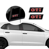 Par Emblemas GTI Alto Relevo VW Golf Up Polo Coluna 4,5x1,6cm Par Emblemas GTI Alto Relevo VW Golf Up Polo Coluna 4,5x1,6cm