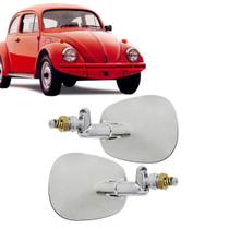Par Espelho Retrovisor Externo Fusca 5996 Inox Mod. Raquete Par Espelho Retrovisor Externo Fusca 5996 Inox Mod. Raquete