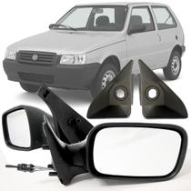 Par Espelho Retrovisor Fiat Uno Fire 2001 2002 2003 2004 2 Portas Com Acabamentos Regulagem Interna Manual