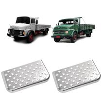 Par Estribo Pisar Cromado Caminhão MB 1113 Tampa Estribo