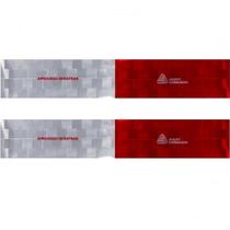 Par Faixa Refletiva Avery Dennison / Denatran 30,0 x 5,0 cm Vermelho e Prata Par Faixa Refletiva Avery Dennison / Denatran 30,0 x 5,0 cm Vermelho e Prata
