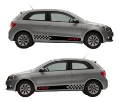 Par Faixas Adesivo Lateral Compatível Carro Gol Volkswagen