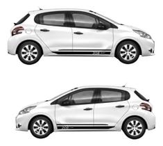Par Faixas Laterais Adesivo Em Vinil Compatível Peugeot 208 Par Faixas Laterais Adesivo Em Vinil Compatível Peugeot 208
