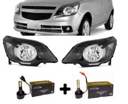 Par farol agile 2009 a 2013 montana mascara negra + super led
