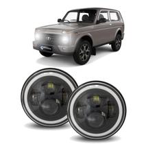 Par Farol Angel Eyes 60w 7 Polegadas Lada Niva Lada Urban