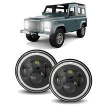 Par Farol Angel Eyes 60w 7 Polegadas Land Rover Defender