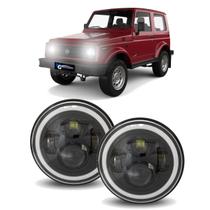 Par Farol Angel Eyes 60w 7 Polegadas Suzuki Samurai Todos