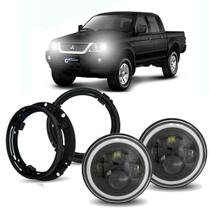 Par Farol Angel Eyes 60w + Suporte Mitisu L200 Farol Redondo